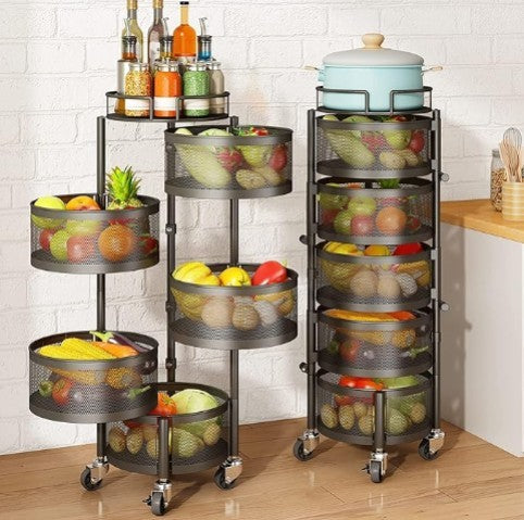 Premium 2-Tier Fruit & Vegetable Basket Bowl – Modern Kitchen Storage Organizer