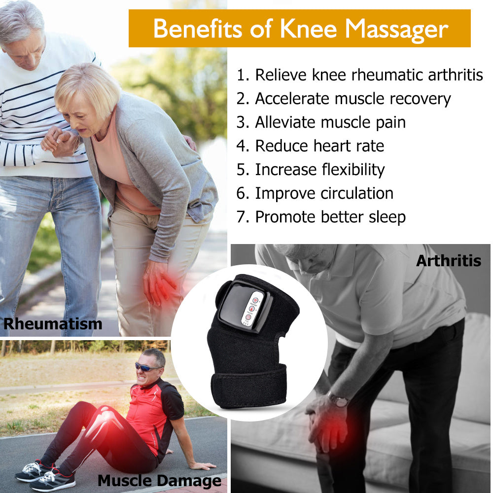 Electric Infrared Knee Massager for Joint Pain Relief & Vibration Therapy