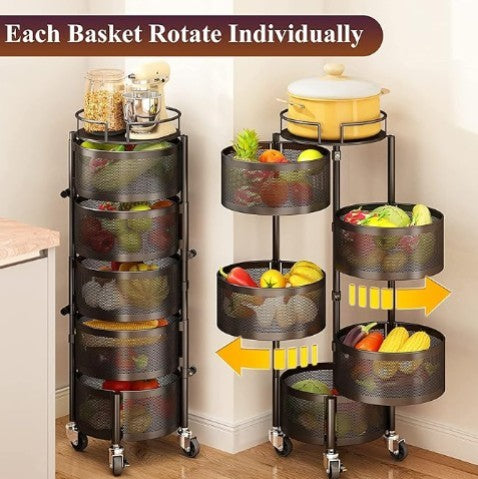 Premium 2-Tier Fruit & Vegetable Basket Bowl – Modern Kitchen Storage Organizer