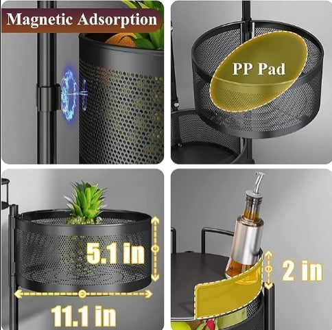 Premium 2-Tier Fruit & Vegetable Basket Bowl – Modern Kitchen Storage Organizer